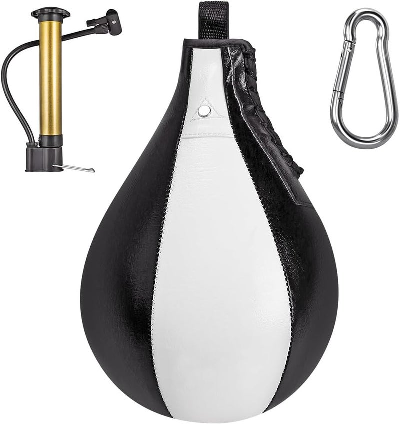 BeneLabel Boxing Speed Bag Kit & Boxing Speed Bag - Premium Leather Bag with 360° Swivel and Inflator - Easy to Install and Use - Improve Your Speed and Reflexes - Image 1